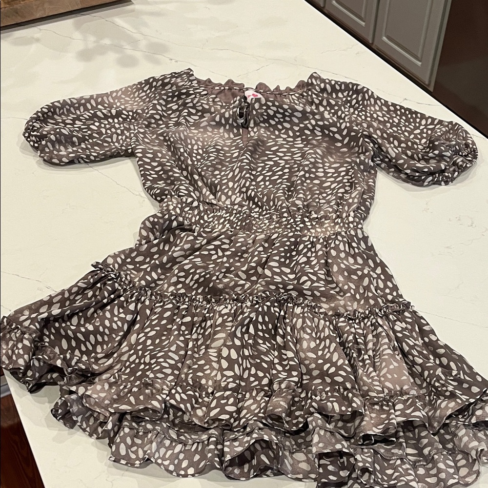 Stylish Gray Patterned Dress